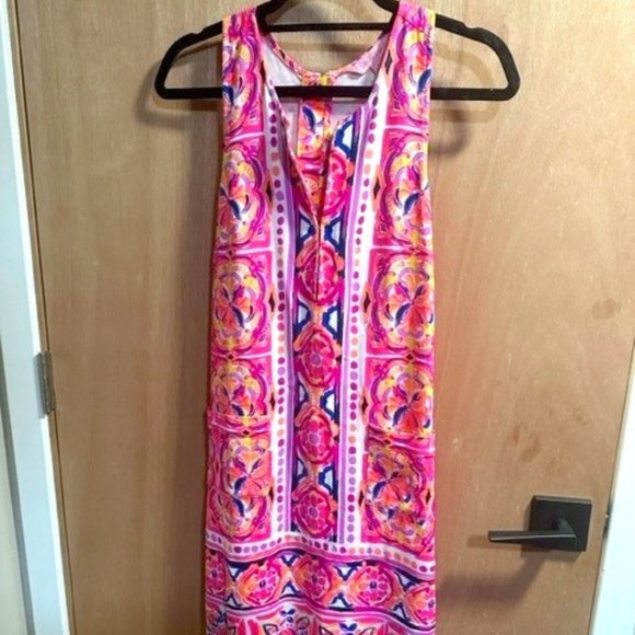 Lilly Pulitzer Dresses & Skirts - Lilly Pulitzer Carlotta Pink Rock House Stretch Shift Dress 26707 Women's Size 0